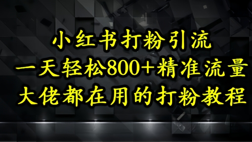 小红书打粉引流,一天轻松500+精准流量,大佬都在用的打粉教程-亮剑学堂