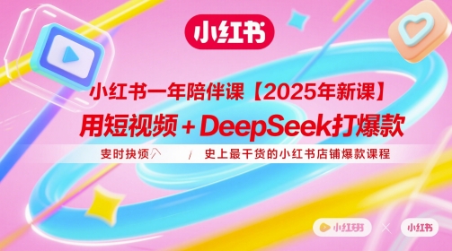 小红书一年陪伴课【2025年新课】,用短视频+deepSeek打爆款,史上最干货的小红书店铺爆款课程-极光库