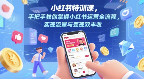 小红书特训课,手把手教你掌握小红书运营全流程,实现流量与变现双丰收-极光库