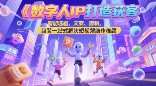 数字人IP打造获客变现实操课,智能选题、文案、剪辑、包装一站式解决短视频创作难题-亮剑学堂