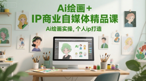 Ai绘画+IP商业自媒体精品课,Ai绘画实操,个人ip打造-亮剑学堂