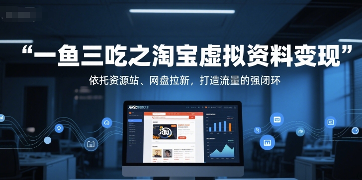 一鱼三吃之淘宝虚拟资料变现,依托资源站、网盘拉新,打造流量的强闭环-亮剑学堂