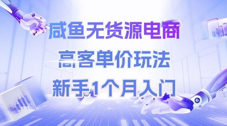 咸鱼无货源电商,高客单价玩法,新手1个月入门-亮剑学堂