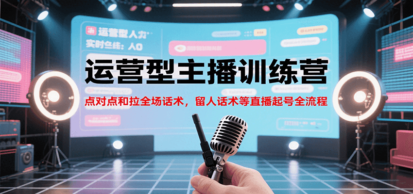 运营型主播训练营,点对点和拉全场话术,留人话术等直播起号全流程(更新8月)-亮剑学堂