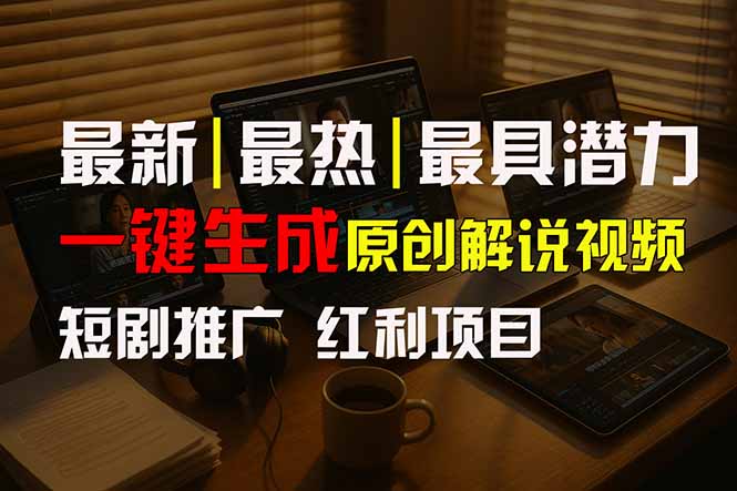 短剧推广新思路,AI一键生成原创解说视频,10分钟产出100条,30天赚了5.5w-亮剑学堂
