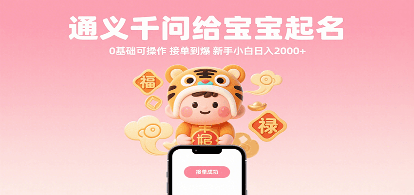 通义千问给宝宝起名 0基础可操作 接单到爆 新手小白日入2000+-亮剑学堂