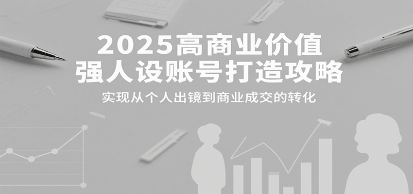 2025高商业价值强人设账号打造攻略,实现从个人出镜到商业成交的转化-亮剑学堂
