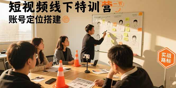 短视频线下特训营:账号定位搭建/口播号拍摄剪辑/直播间流量入口/变现实战-亮剑学堂
