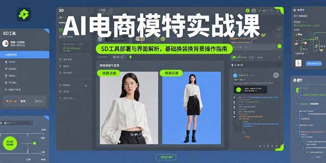 AI电商模特实战课,SD工具部署与界面解析,基础换装换背景操作指南-亮剑学堂