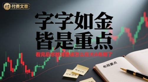 付费文章:字字如金 皆是重点, 看完后 你就清楚该怎么在大A布局了-极光库