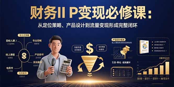 财务IP变现必修课:从定位策略、产品设计到流量变现形成完整闭环-极光库