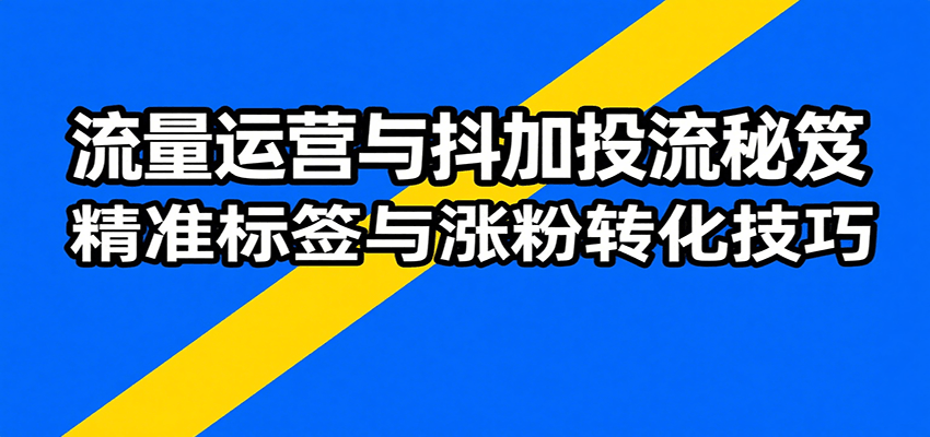流量运营与抖加投流秘笈,含算法解析、爆款打造、精准标签与涨粉转化技巧-亮剑学堂