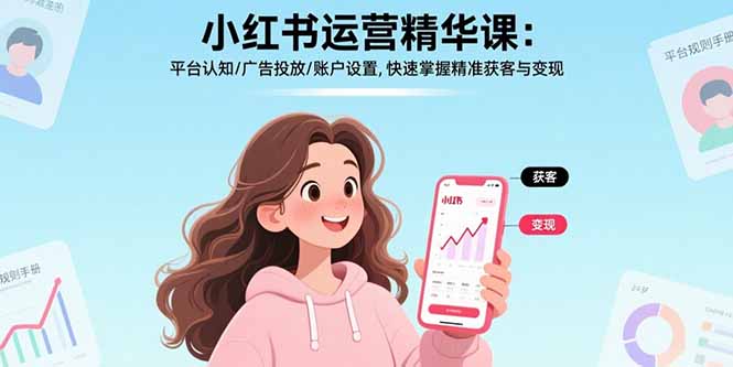 小红书运营精华课:平台认知/广告投放/账户设置,快速掌握精准获客与变现-亮剑学堂