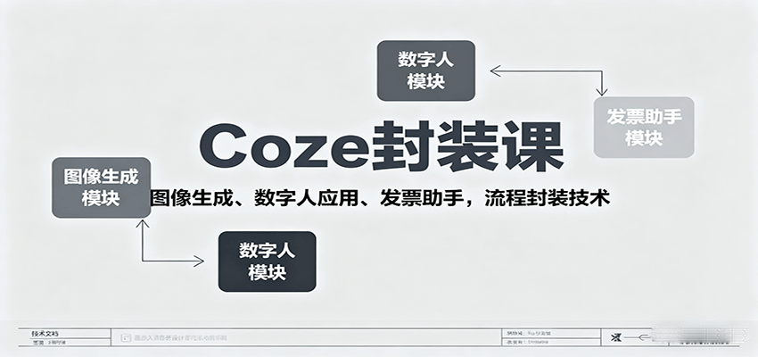 Coze封装课,图像生成、数字人应用、发票助手,流程封装技术-亮剑学堂