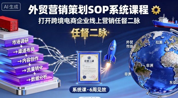 外贸营销策划SOP系统课程,打开跨境电商企业线上营销任督二脉-亮剑学堂