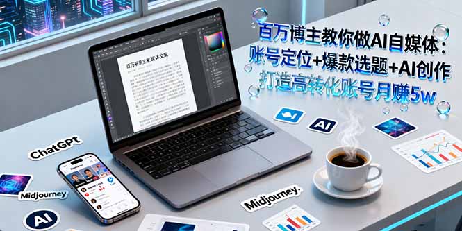 百万博主教你做AI自媒体:账号定位+爆款选题+AI创作 打造高转化账号月赚5w-亮剑学堂