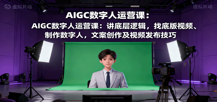 AIGC数字人运营课:讲底层逻辑,找底版视频、制作数字人,文案创作及视频发布技巧-亮剑学堂