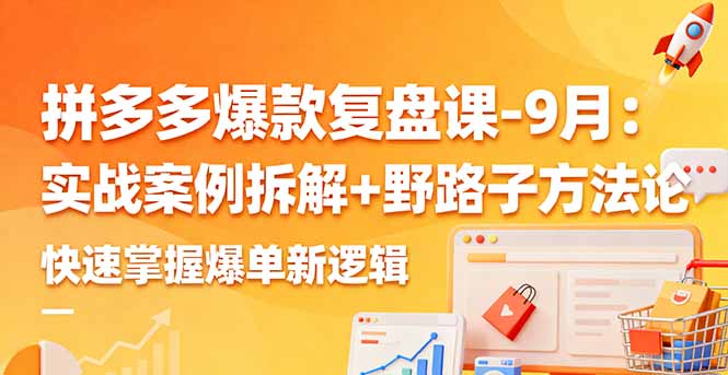 拼多多爆款复盘课-9月:实战案例拆解+野路子方法论,快速掌握爆单新逻辑-亮剑学堂