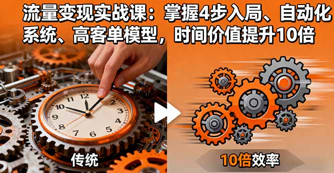流量变现实战课:掌握4步入局、自动化系统、高客单模型,时间价值提升10倍-亮剑学堂