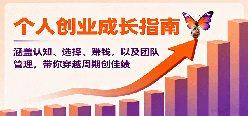 个人创业成长指南:涵盖认知、选择、赚钱,以及团队管理,带你穿越周期创佳绩-亮剑学堂