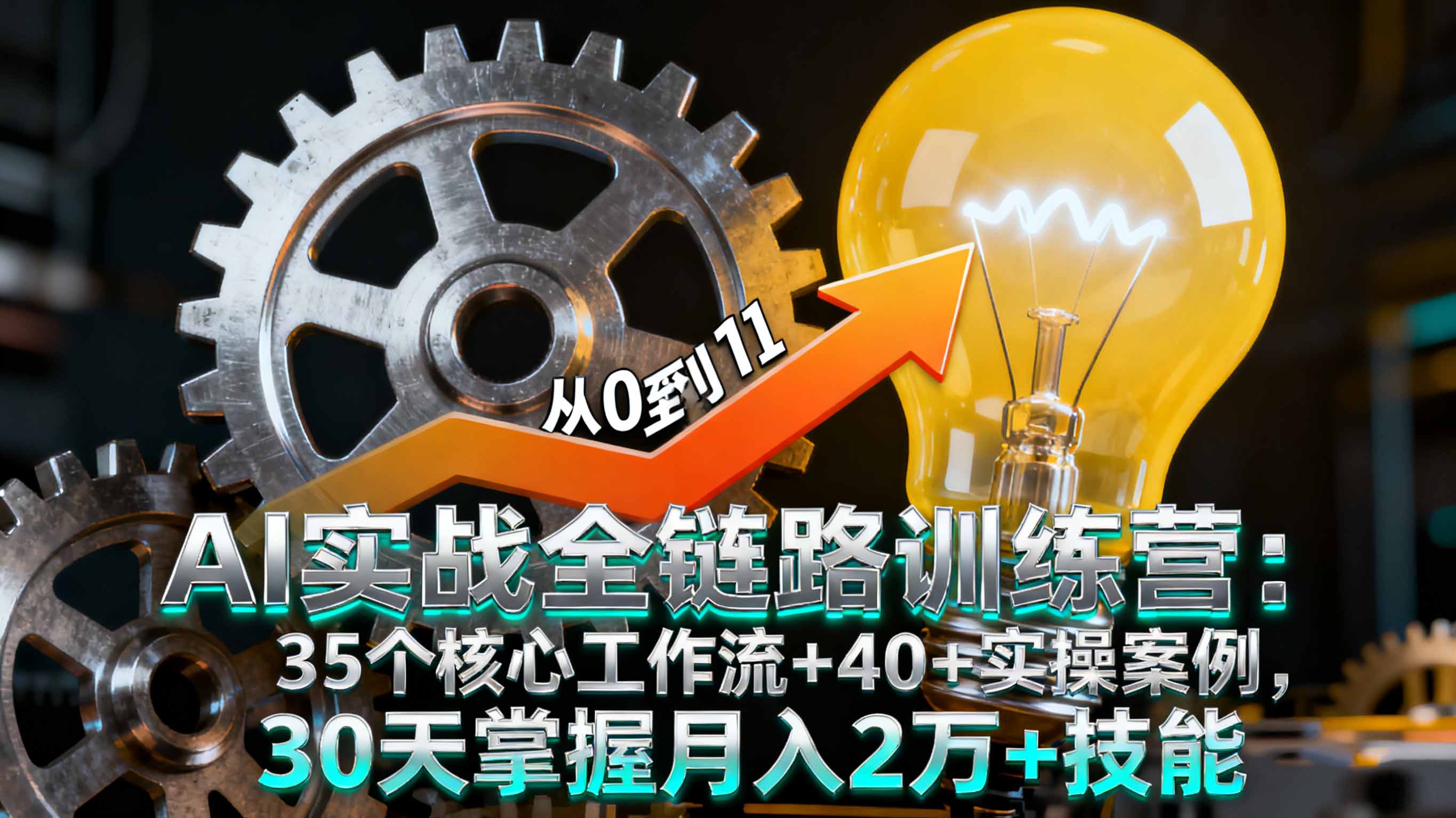 AI实战全链路训练营:35个核心工作流+40+实操案例,30天掌握月入2万+技能-亮剑学堂