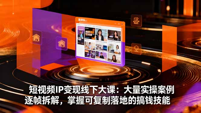短视频IP变现线下大课:大量实操案例逐帧拆解,掌握可复制落地的搞钱技能-爱尚学堂