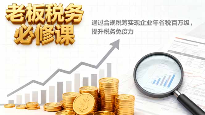 老板税务必修课,通过合规税筹实现企业年省税百万级,提升税务免疫力-亮剑学堂