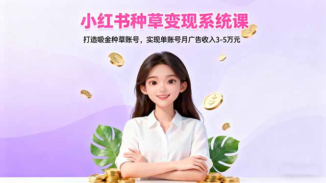 小红书种草变现系统课:打造吸金种草账号,实现单账号月广告收入3-5万元-爱尚学堂