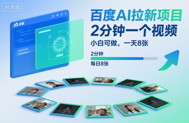 百度AI拉新项目,2分钟一个视频,小白可做,一天8张【附案例+保姆级教程】-亮剑学堂