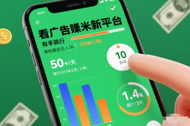 看广告賺米新平台,有手就行,单机稳定日入50+,操作10分钟上手,3天搞了1.4k-亮剑学堂