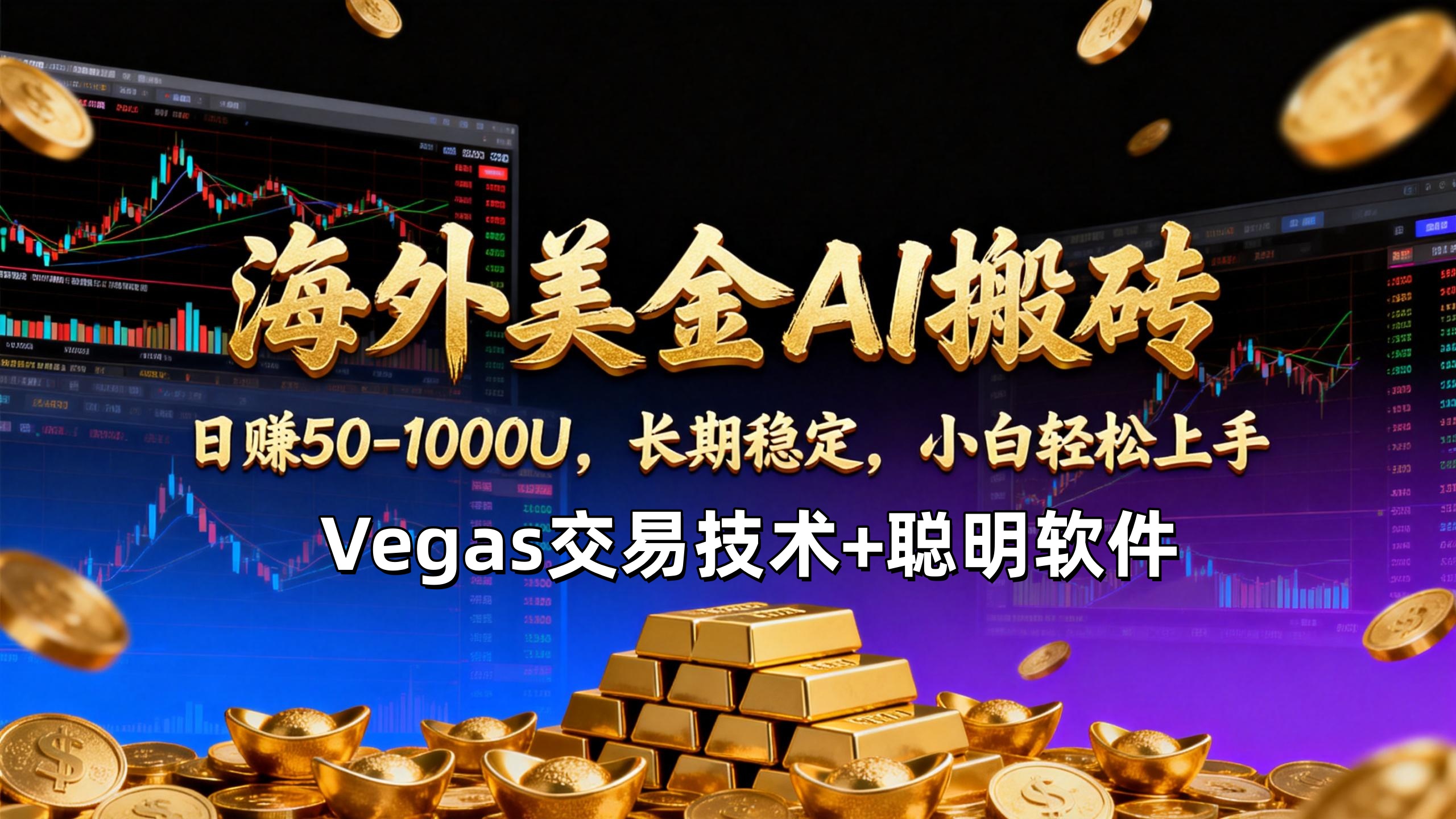 【海外美金AI搬砖】Vegas交易技术+聪明软件，日赚50-1000U，长期稳定，小白轻松上手。-极光库