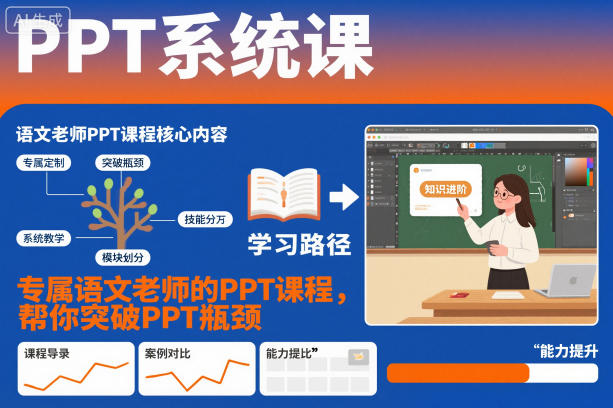 PPT系统课，专属语文老师的PPT课程，帮你突破PPT瓶颈-极光库