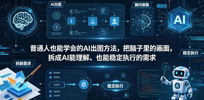 普通⼈也能学会的AI出图⽅法，把脑子里的画面，拆成AI能理解、也能稳定执行的需求【文档】-极光库