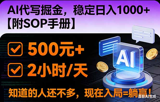 2026风口项目,AI代写掘金,稳定日入1000+,掌握核心技能【附SOP手册】-极光库