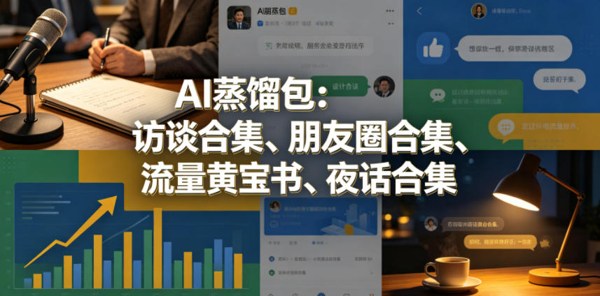 AI蒸馏包：访谈合集、朋友圈合集、流量黄宝书、夜话合集【文档】-极光库