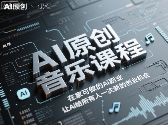 AI原创音乐课程,在家可做的Ai副业,让Ai给所有人一次新的创业机会-极光库