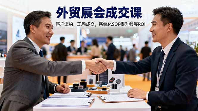 外贸展会成交课,含目标制定、客户邀约、现场成交,系统化SOP提升参展ROI-极光库