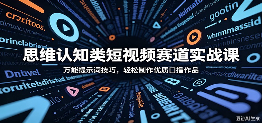思维认知类短视频赛道实战课:万能提示词技巧,轻松制作优质口播作品-极光库