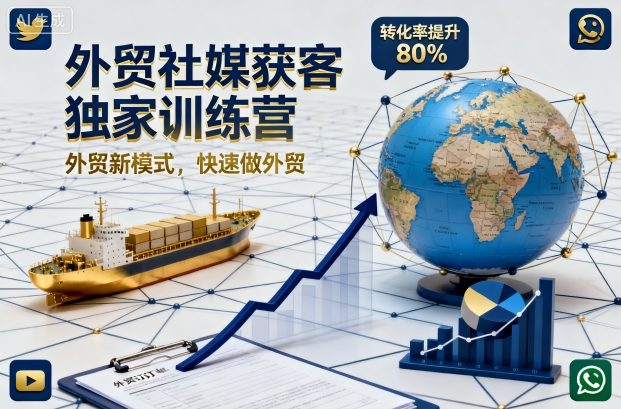 外贸社媒获客独家训练营，外贸新模式，快速做外贸(更新26年4月)-极光库