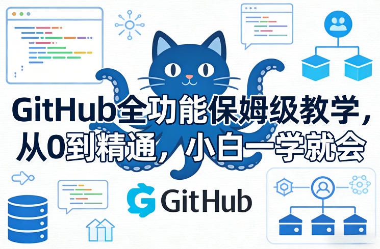 GitHub全功能保姆级教学，从0到精通，小白一学就会-极光库