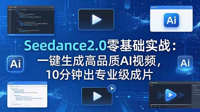 Seedance2.0零基础实战：一键生成高品质AI视频，10分钟出专业级成片-极光库