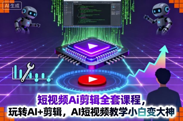 短视频Ai剪辑全套课程,玩转AI+剪辑,AI短视频教学小白变大神-极光库