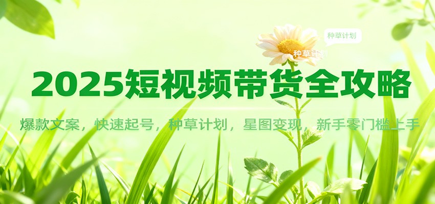 2025短视频带货全攻略：爆款文案，快速起号，种草计划，星图变现，新手零门槛上手-极光库