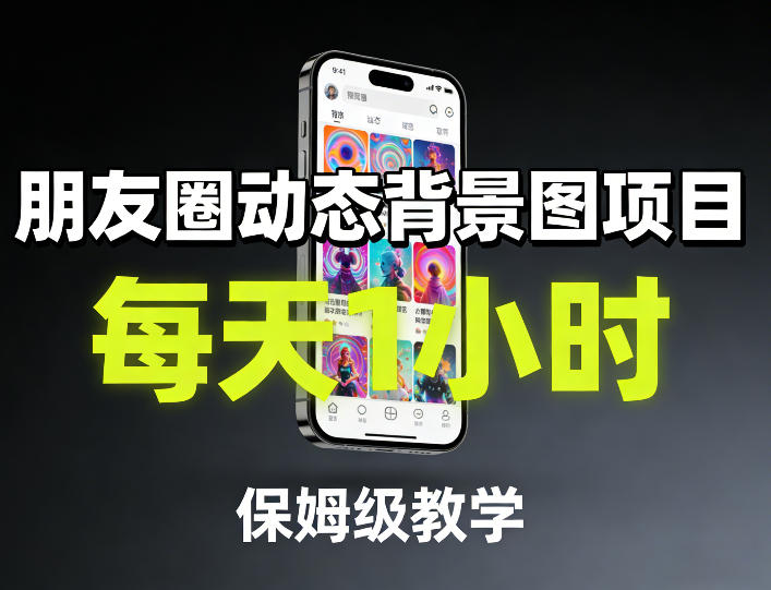 朋友圈动态背景图项目，每天1小时，保姆级教学-极光库