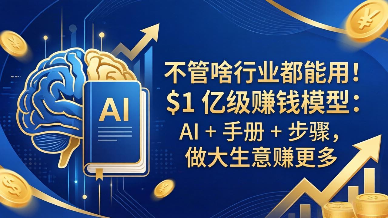 不管啥行业都能用！$1 亿级赚钱模型：AI + 手册 + 步骤，做大生意赚更多-极光库