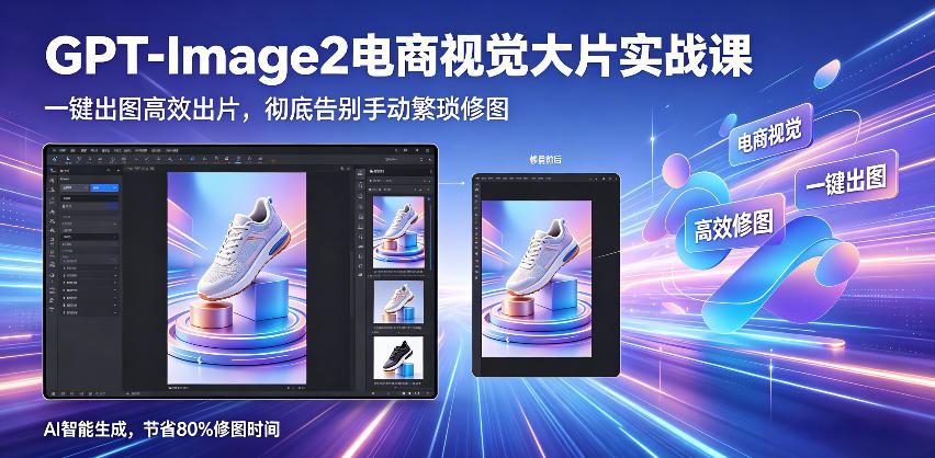 GPT-Image2电商视觉大片实战课，一键出图高效出片，彻底告别手动繁琐修图-极光库
