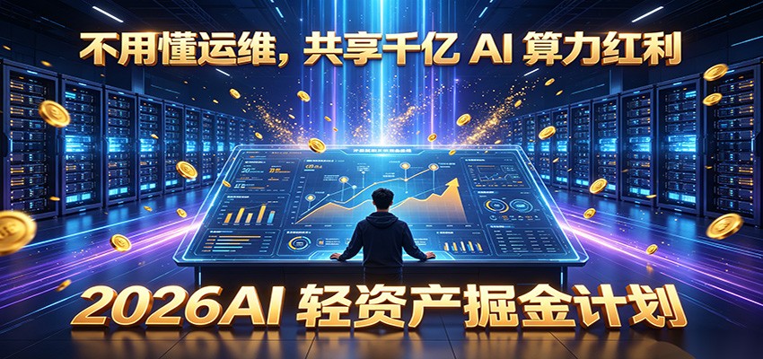 不用懂运维,共享千亿 AI 算力红利,2026AI 轻资产掘金计划-极光库