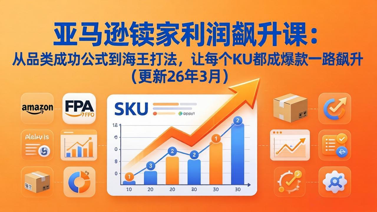 亚马逊卖家利润飙升课：从品类成功公式到海王打法，让每个SKU都成爆款一路飙升(更新26年3月-极光库