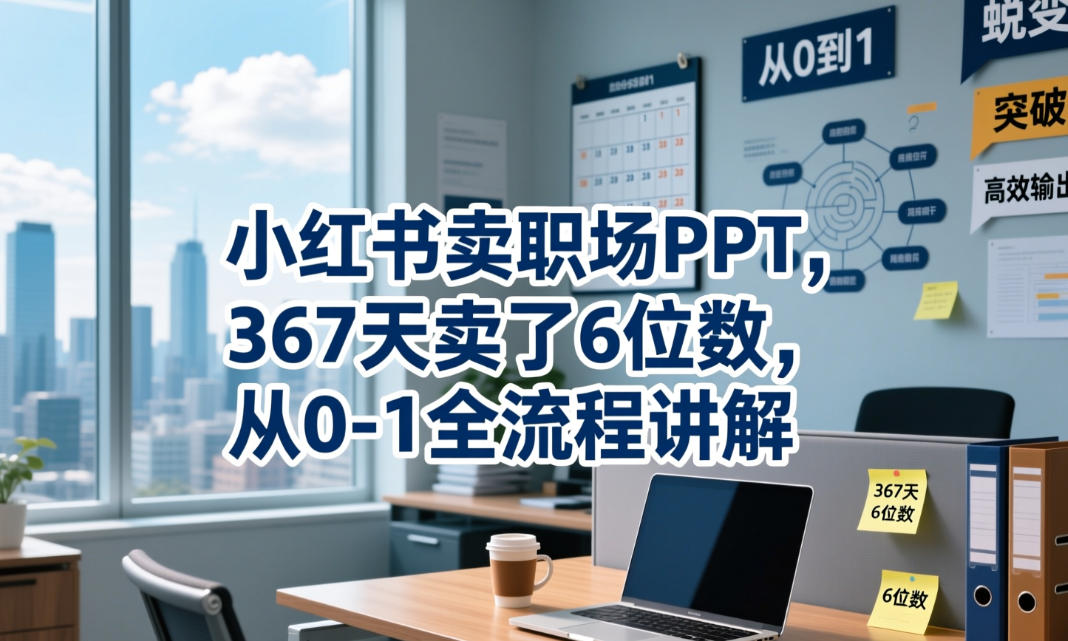 小红书卖职场PPT,367天卖了6位数,从0-1全流程讲解-极光库