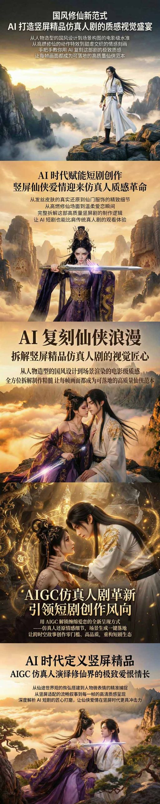 AIGC 仿真人短剧创作革新，解锁仙侠爱恋全新呈现，一键出高质场景，零门槛打造爆款剧集-极光库